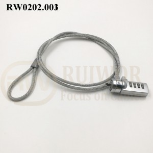 Hot sale Retractable Wire Lock – RW0202.003 laptop safety code lock computer security tether password cable Security Lock Cable For Tablet – Ruiwor