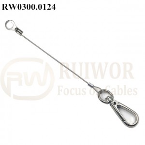 Chinese wholesale Steel Security Cable - RW0300.0124 Security Cable with ring terminal and Key Hook – Ruiwor