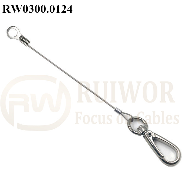 China wholesale Plastic Security Cable Box - RW0300.0124 Security Cable with ring terminal and Key Hook – Ruiwor