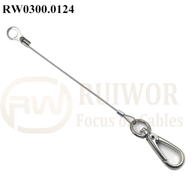 2020 wholesale price Security Cables And Locks -
 RW0300.0124 Security Cable with ring terminal and Key Hook – Ruiwor