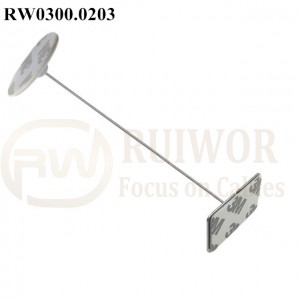 Manufacturer for Retractable Security Tether Cable -
 RW0300.0203 Security Cable with Diameter 30mm Circular Adhesive ABS Plate and Rectangular Adhesive metal Plate – Ruiwor