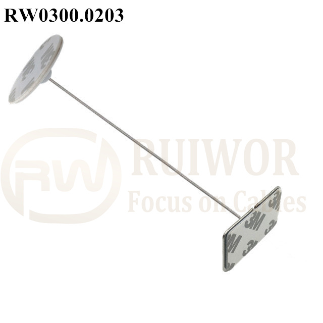 OEM/ODM China Retail Security Cable -
 RW0300.0203 Security Cable with Diameter 30mm Circular Adhesive ABS Plate and Rectangular Adhesive metal Plate – Ruiwor