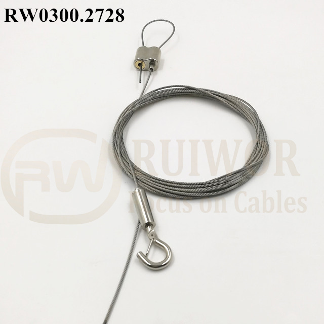RW0300-2728-Security-Cable-adjustable-cable-hook-lock-Plus-two-sided-cable-Loop-lock