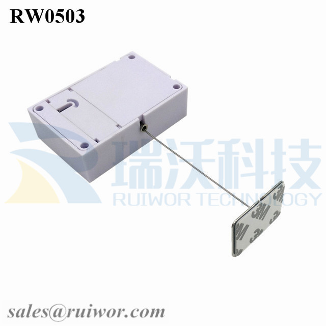 RW0503 Cuboid Anti Theft Pull Box with 35X22mm Rectangular Adhesive metal Plate for Mobile Phones Retail Security Display