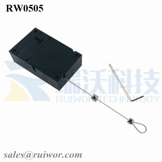 RW0505 Cuboid Anti Theft Pull Box with Adjustalbe Lasso Loop End by small Lock and Allen Key