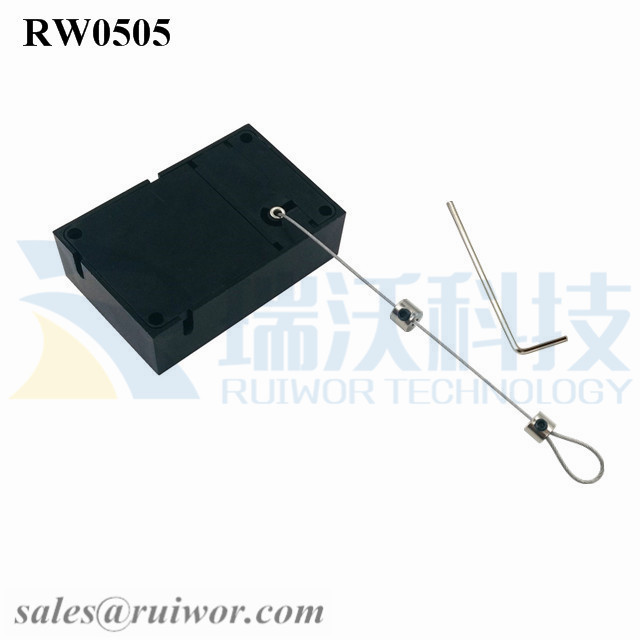RW0505 Cuboid Anti Theft Pull Box with Adjustalbe Lasso Loop End by small Lock and Allen Key