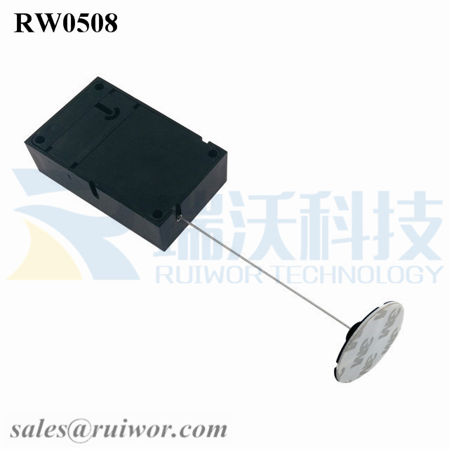 RW0508 Cuboid Anti Theft Pull Box with Dia 38mm Circular Sticky Flexible ABS Plate Used in Radian Surface Products