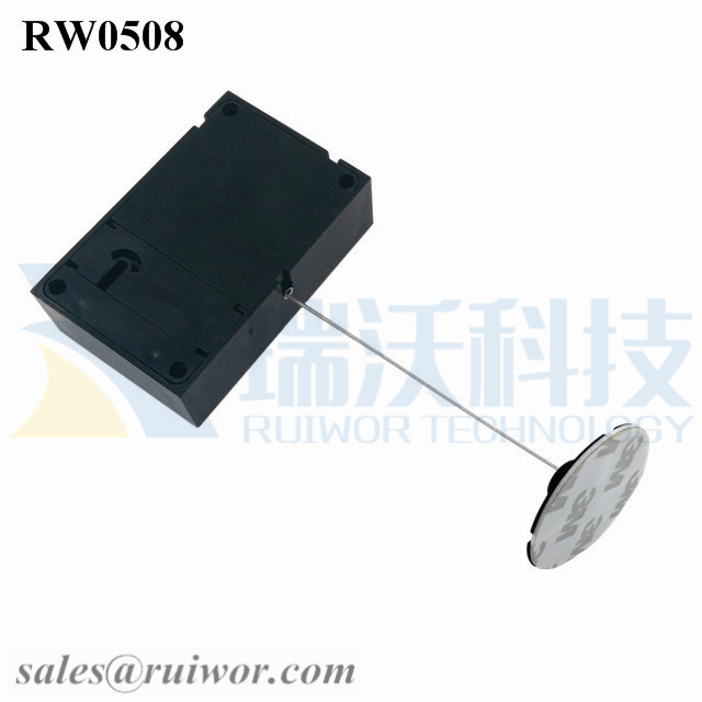RW0508 Cuboid Anti Theft Pull Box with Dia 38mm Circular Sticky Flexible ABS Plate Used in Radian Surface Products