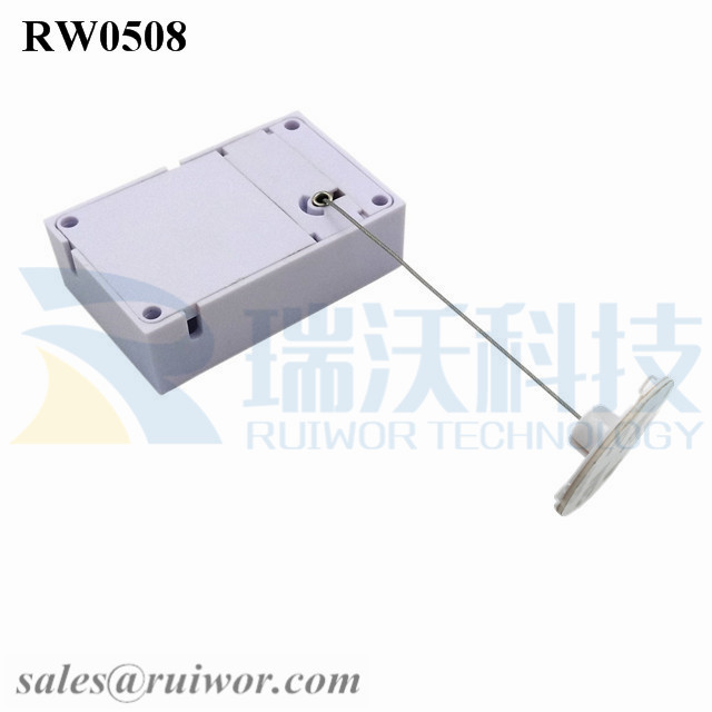 RW0508 Cuboid Anti Theft Pull Box with Dia 38mm Circular Sticky Flexible ABS Plate Used in Radian Surface Products