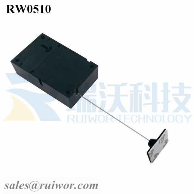 RW0510 Cuboid Anti Theft Pull Box with 25X15mm Rectangular Adhesive ABS Plate Used in Consumer Electronics Products Stores