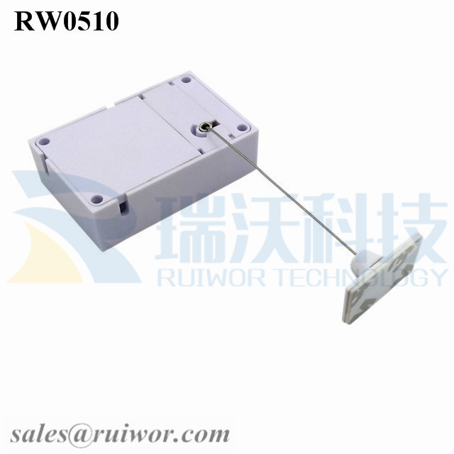 RW0510 Cuboid Anti Theft Pull Box with 25X15mm Rectangular Adhesive ABS Plate Used in Consumer Electronics Products Stores