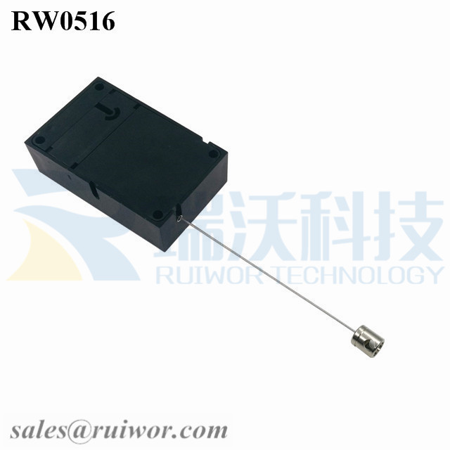 RW0516-Anti-Theft-Pull-Box-Black-Exit-B-With-Side-Hole-Hardwar-Cable-End