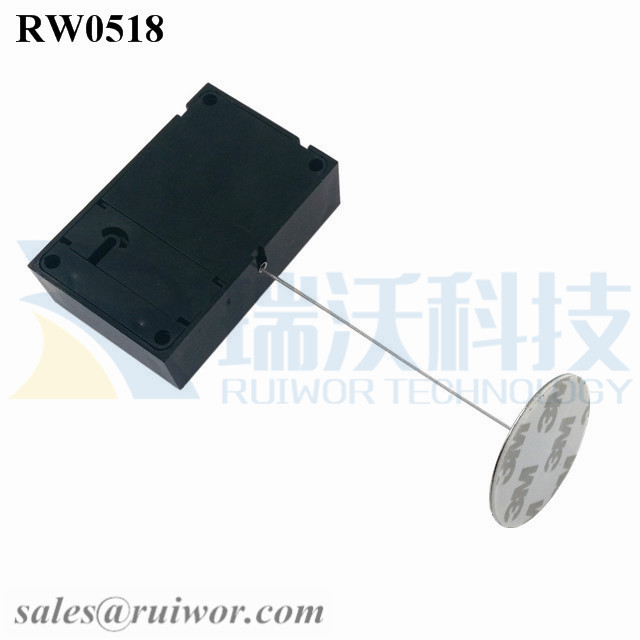 RW0518 Cuboid Anti Theft Pull Box with Dia 38mm Circular Sticky metal Plate Factory Wholesale Security Solution
