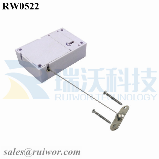 RW0522 Cuboid Anti Theft Pull Box with 10x31MM Two Screw Perforated Oval Metal Plate Connector Installed by Screw