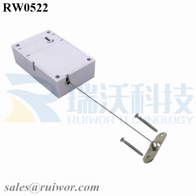 RW0522 Cuboid Anti Theft Pull Box with 10x31MM Two Screw Perforated Oval Metal Plate Connector Installed by Screw