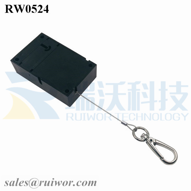 Massive Selection for Retractable Badge Lanyards -
 RW0524 Cuboid Anti Theft Pull Box with Key Hook Cable End – Ruiwor