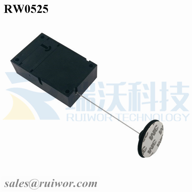RW0525 Cuboid Anti Theft Pull Box with Dia 38mm Circular Adhesive Plastic Plate Connector