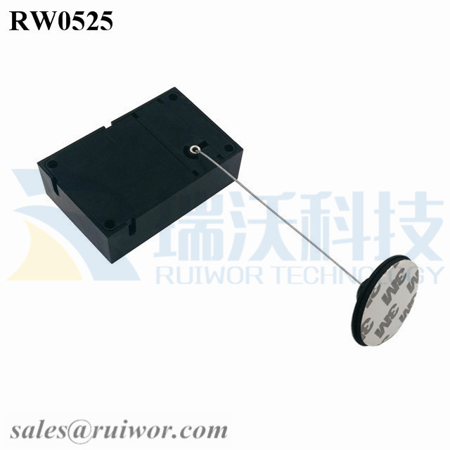 RW0525 Cuboid Anti Theft Pull Box with Dia 38mm Circular Adhesive Plastic Plate Connector