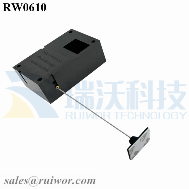 RW0610 Cuboid Ratcheting Retractable Cable Plus Ratchet Function 25X15mm Rectangular Adhesive ABS Plate