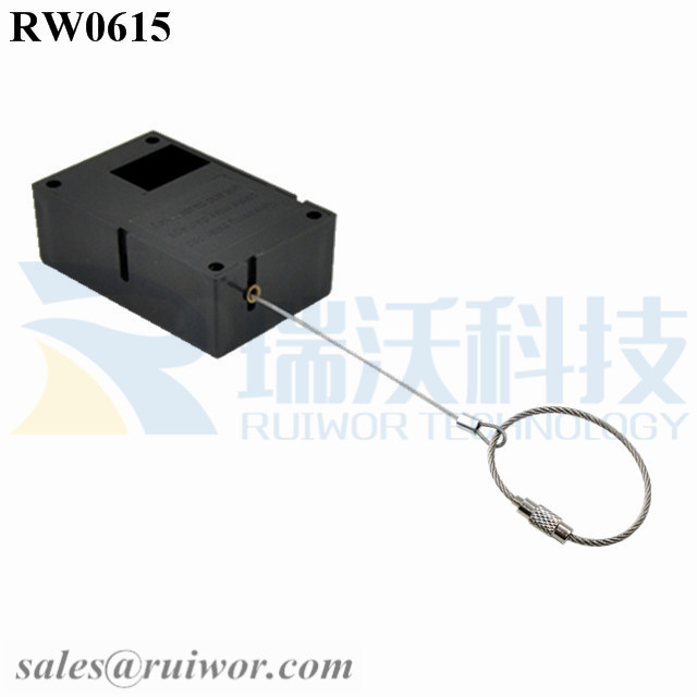 RW0615 Cuboid Ratcheting Retractable Cable With Size Customizable Wire Rope Ring Catch