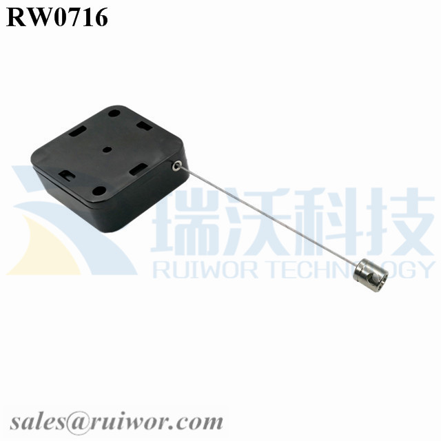 RW0716 Square Retractable Cable Plus Side Hole Hardwar Tether Cord End as Tethered Item