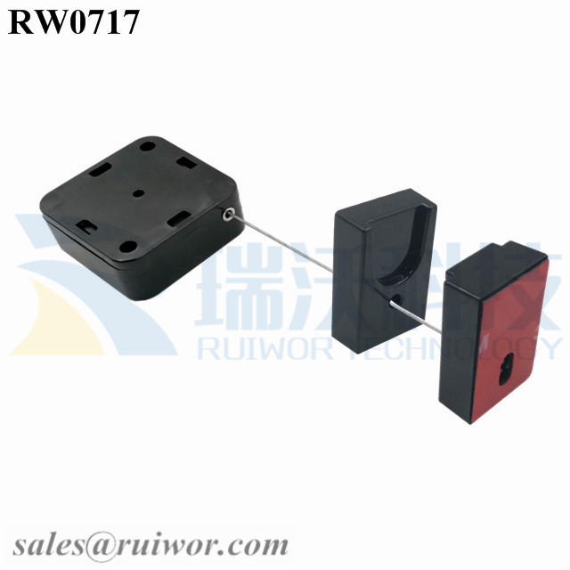 RW0717 Square Retractable Cable Plus Magnetic Cable Holder for Mobile Phone Security Retail Display