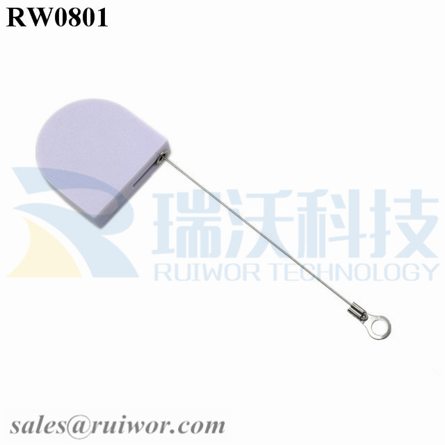 RW0801 D-shaped Small Retractable Tether Plus Ring Terminal Inner Hole 3mm 4mm 5mm for Option
