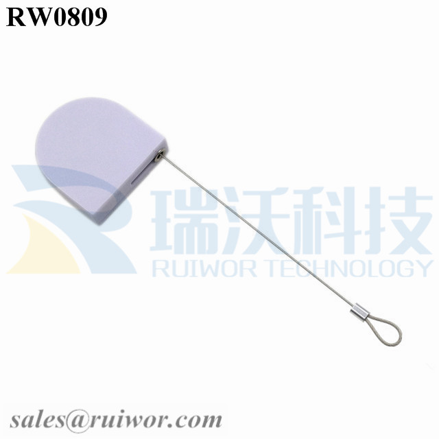 RW0809 D-shaped Small Retractable Tether Plus Size Customizable Fixed Loop End for Retail Display Protection