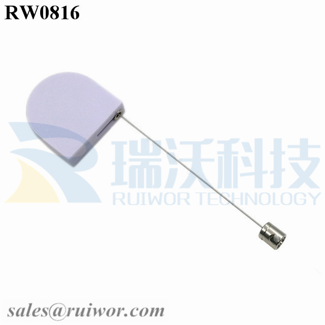 RW0816 D-shaped Mini Retractable Tether Plus Side Hole Hardwar Tether Cord End as Tethered Item