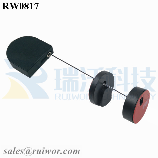 Good Wholesale Vendors Anti Theft Cable -
 RW0817 D-shaped Small Retractable Tether Plus Magnetic Clasps for Electronic Parts Store Security Display – Ruiwor