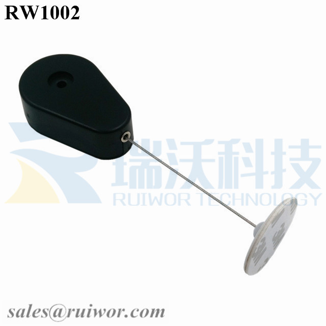 New Arrival China Cute Retractable Badge Holder -
 RW1002 Drop-shaped Retractable Security Tether Plus Dia 30mm Circular Adhesive ABS Plate Store Anti Theft Display – Ruiwor