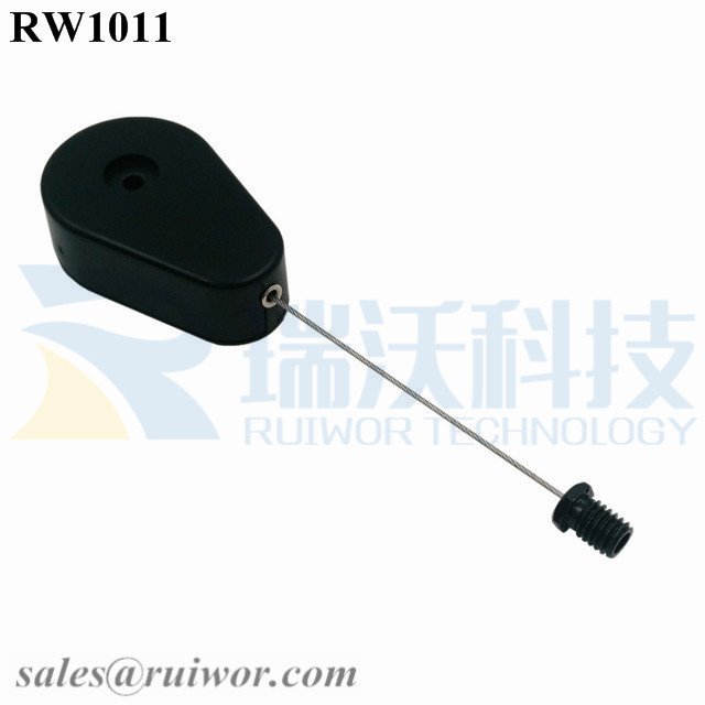 factory Outlets for Extendable Pull Box -
 RW1011 Drop-shaped Retractable Security Tether Plus M6x8MM /M8x8MM or Customized Flat Head Screw Cable End – Ruiwor