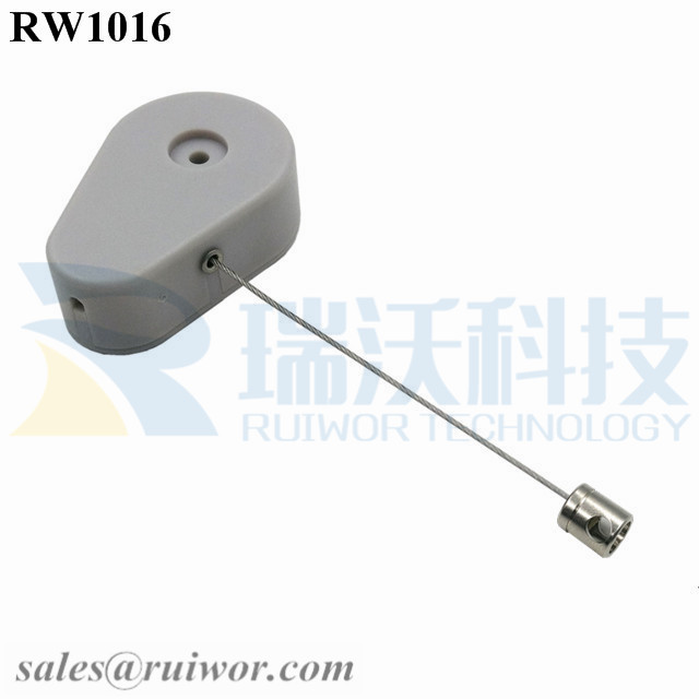 RW1016 Drop-shaped Retail Retractable Security Tether Plus Side Hole Hardwar Terminal