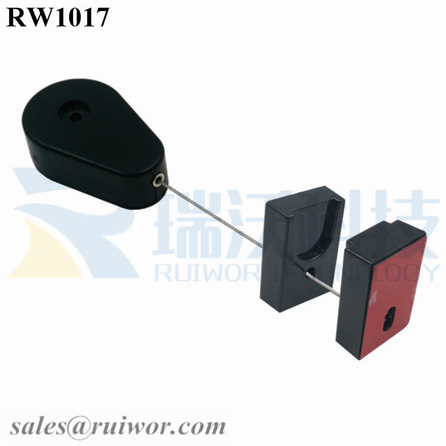 RW1017-Retractable-Security-Tether-Black-Exit-B-With-Rectangle-Magnetic-Clasps-Holder-End