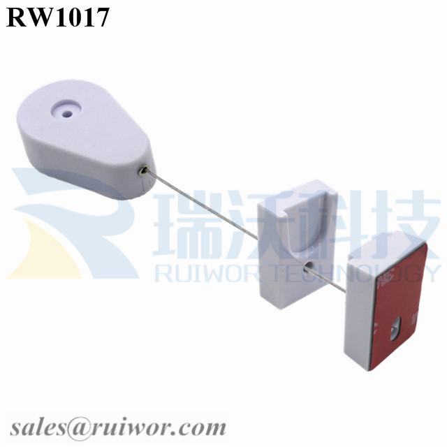 RW1017 Drop-shaped Retractable Security Tether Plus Magnetic Clasps Cable Hoder for Mobile Phone Retail Display