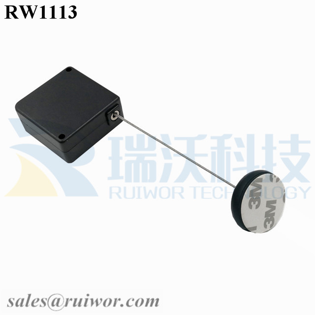 Wholesale Discount Retractable Clips -
 RW1113 Square Retail Security Tether Plus Dia 30MMx5.5MM Circular Adhesive ABS Block – Ruiwor