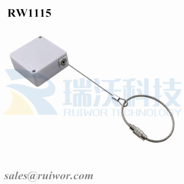RW1115 Square Retail Security Tether Plus Wire Rope Ring Catch