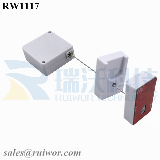 RW1117 Square Retail Security Tether Plus Magnetic Clasps Cable Holder For Cell Phone Anti Theft Retail Display