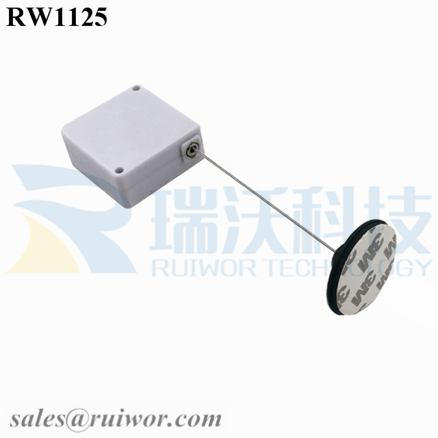 RW1125 Square Retail Security Tether Plus Dia 38mm Circular Adhesive Plastic Plate