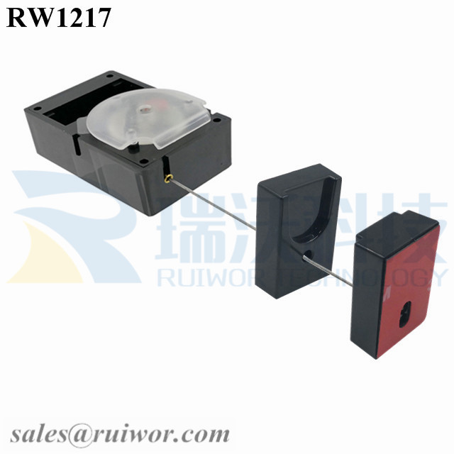 Fast delivery Retractable Badge Holder Nurse -
 RW1217 Cuboid Alarmed Pull Box Plus Magnetic Clasps Cable Holder – Ruiwor