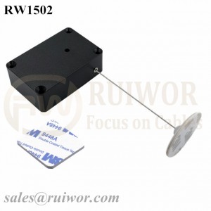 RW1502 Cuboid Multifunctional Retractable Cable with Dia 30mm Circular Adhesive ABS Plate for Store Security Product Position