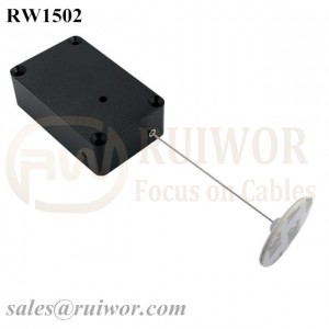 RW1502 Cuboid Multifunctional Retractable Cable with Dia 30mm Circular Adhesive ABS Plate for Store Security Product Position