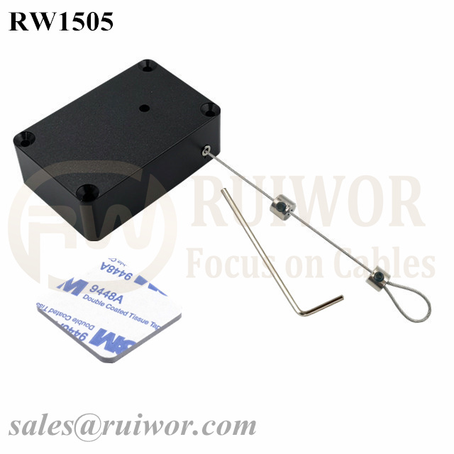 Manufacturing Companies for Heavy Duty Retractable Pulley -
 RW1505 Cuboid Multifunctional Retractable Cable with Adjustalbe Lasso Loop End by small Lock and Allen Key – Ruiwor