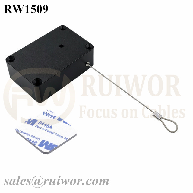 RW1509 Cuboid Multifunctional Retractable Cable with Size Customizable and Fixed Loop End for Retail Product Display Protection Featured Image