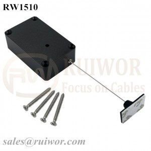 RW1510 Cuboid Multifunctional Retractable Cable with 25X15mm Rectangular Adhesive ABS Plate Used in Consumer Electronics Products Stores