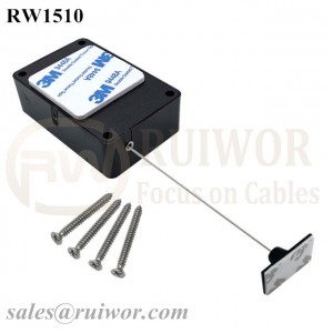 RW1510 Cuboid Multifunctional Retractable Cable with 25X15mm Rectangular Adhesive ABS Plate Used in Consumer Electronics Products Stores