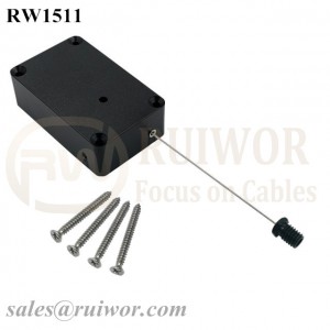 RW1511 Cuboid Multifunctional Retractable Cable with M6x8MM or M8x8MM or Customized Flat Head Screw Cable End Used for Product Positioning