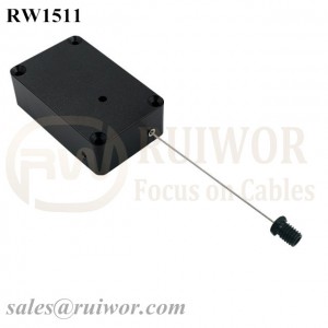 RW1511 Cuboid Multifunctional Retractable Cable with M6x8MM or M8x8MM or Customized Flat Head Screw Cable End Used for Product Positioning