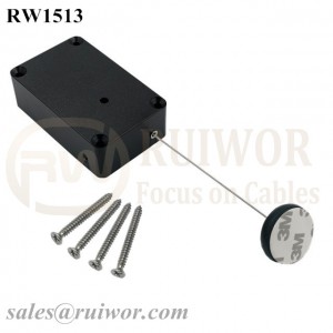 RW1513 Cuboid Multifunctional Retractable Cable with Dia 30MMx5.5MM Circular Adhesive ABS Block