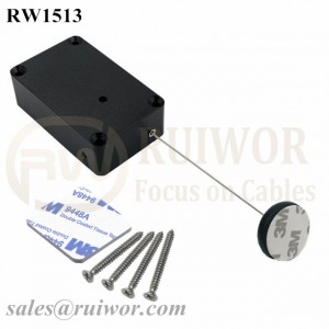 RW1513 Cuboid Multifunctional Retractable Cable with Dia 30MMx5.5MM Circular Adhesive ABS Block